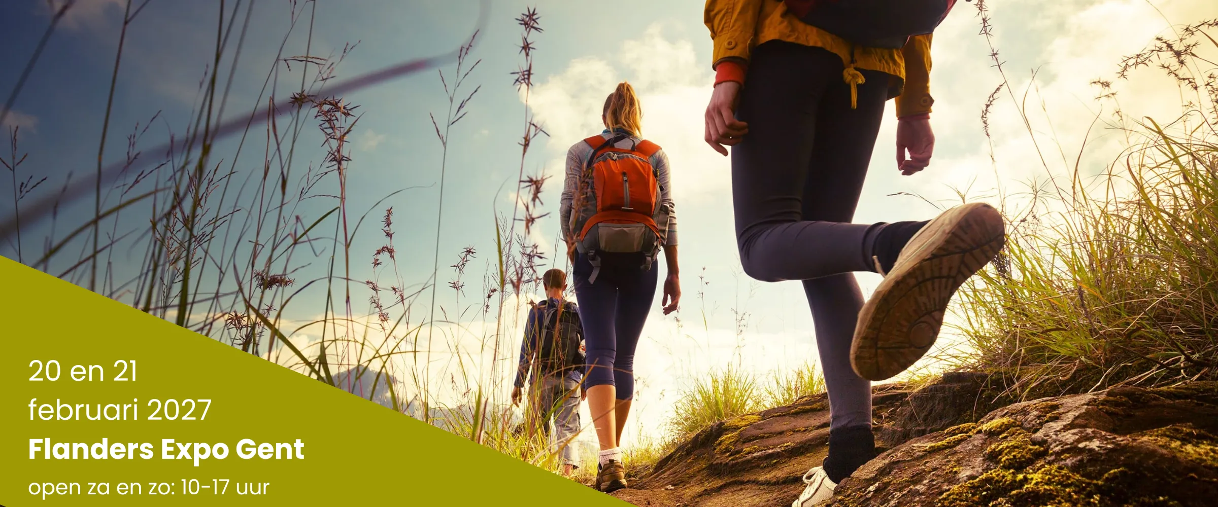 Header Fiets en Wandelbeurs: wandelaars op pad