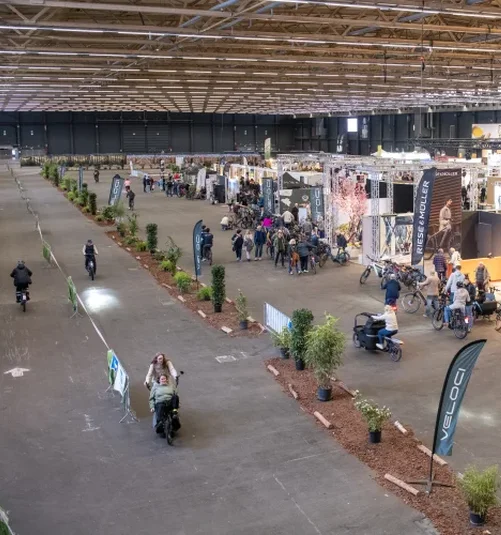 Overzicht van het fietsparcours in Flanders Expo